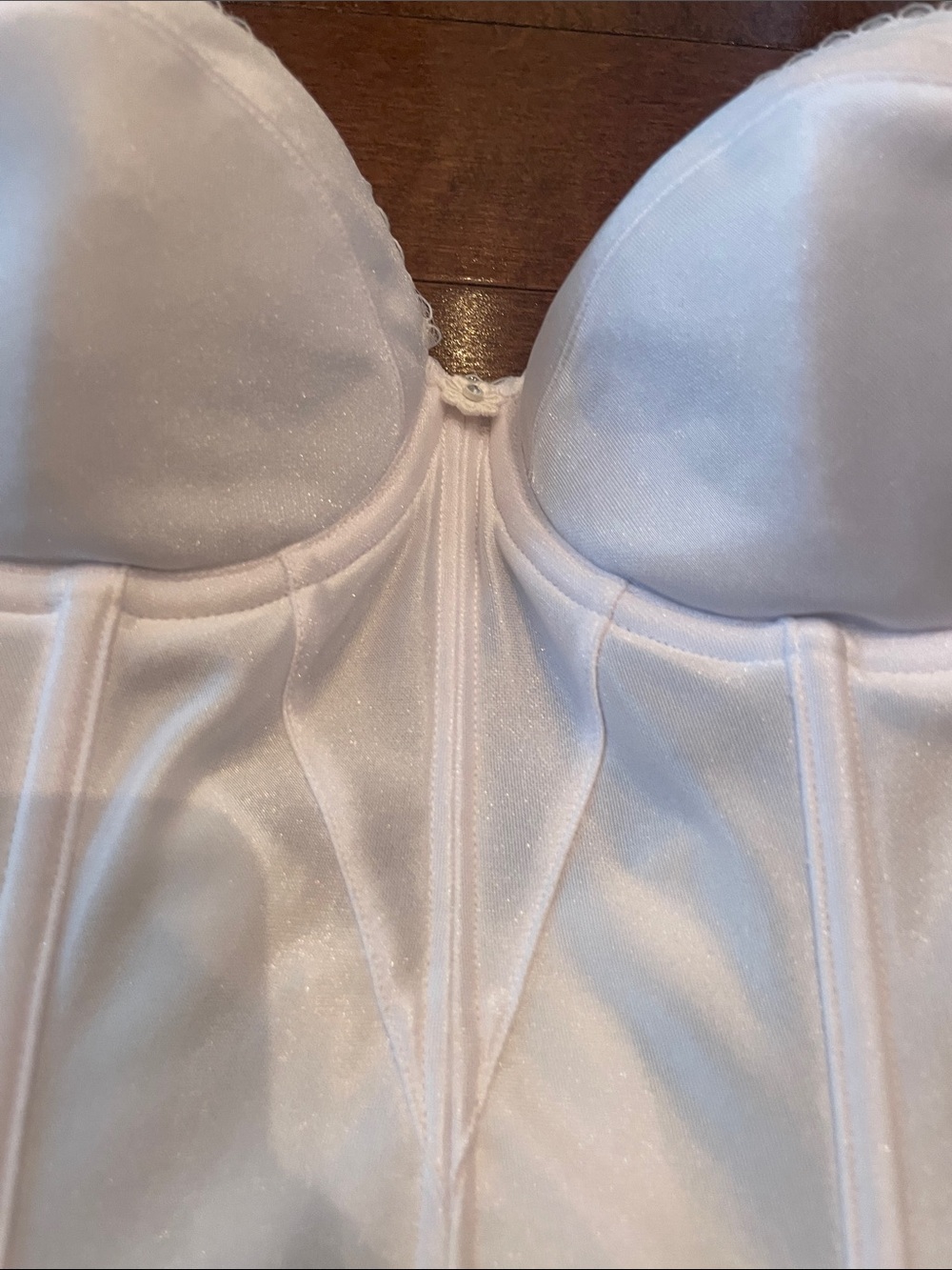 White Strapless Longline Bustier Corset Top - Picture 3 of 7
